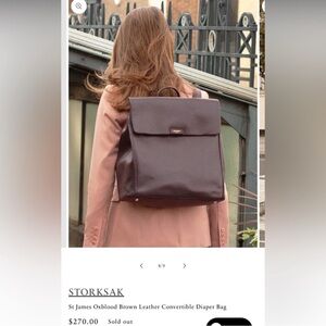 Storksak Oxblood Leather Convertible Bag
